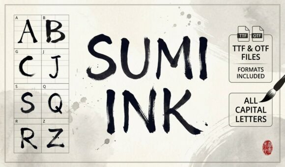 Sumi Ink Brush Font for Business